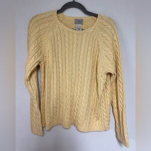 L.L. Bean Women's Soft Cable Knit Sweater - Cream
